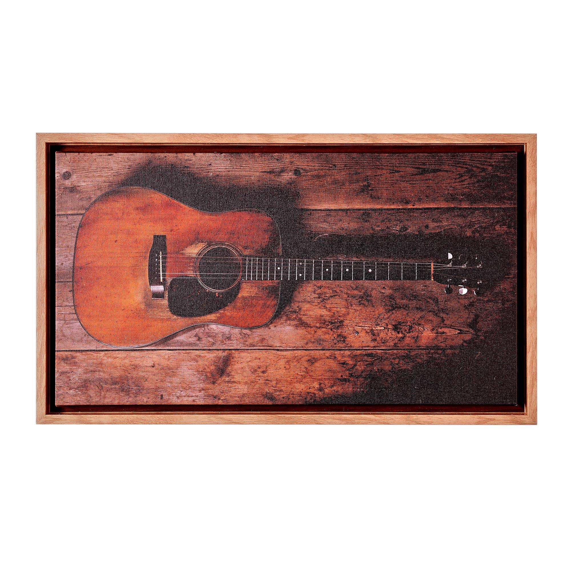 American Art Decor Grand Ole Opry Guitar Canvas with L Frame - 22" x 12"